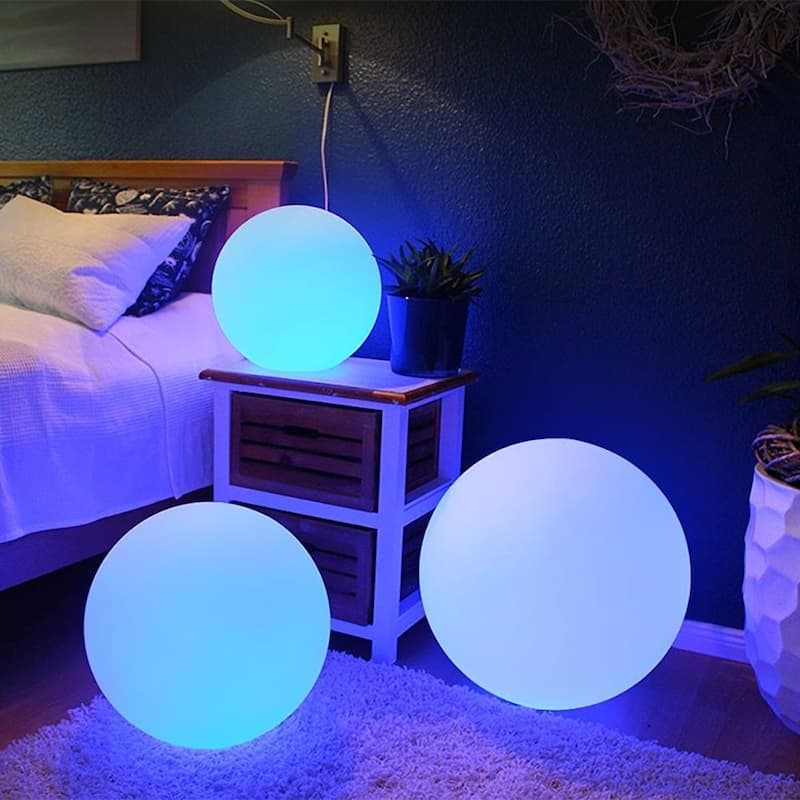 Modern Home Deluxe LED Glowing Sphere w/Infrared Remote Control - Direct Wired