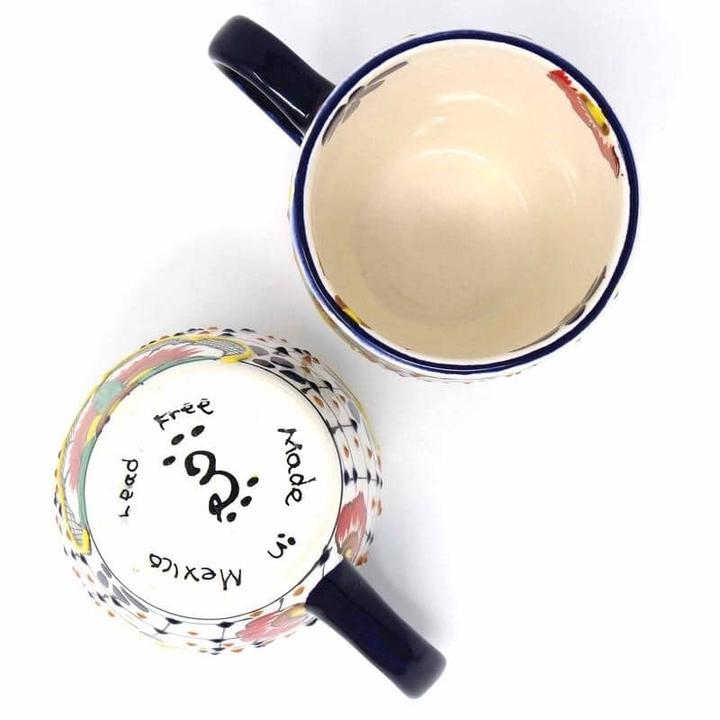 Handmade Floral Mugs Set of 2 (Mexico)