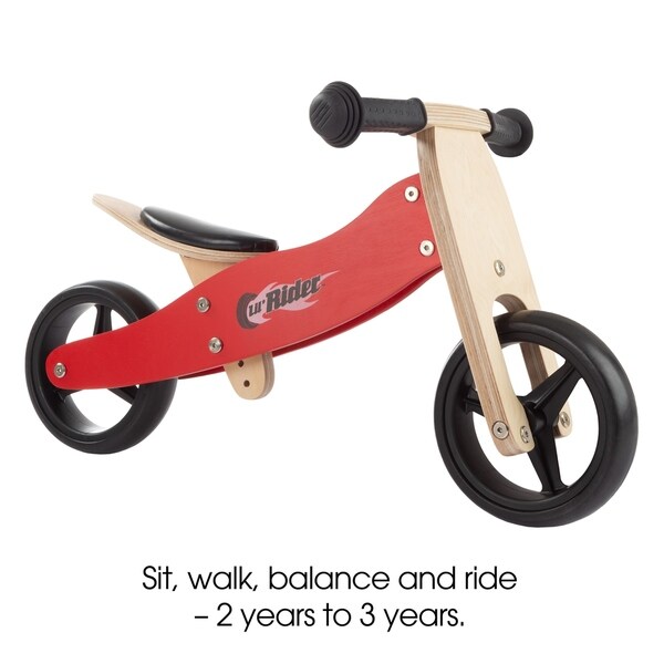 wooden 3 wheel balance bike