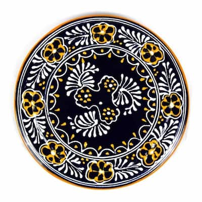 Handmade Pottery 8" Trivet or Wall Decor, Blue