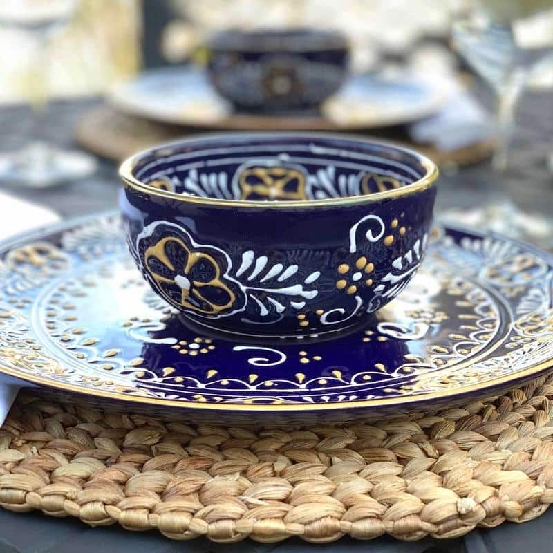 Handmade Pottery 5.5" Set of 2 Bowls, Blue