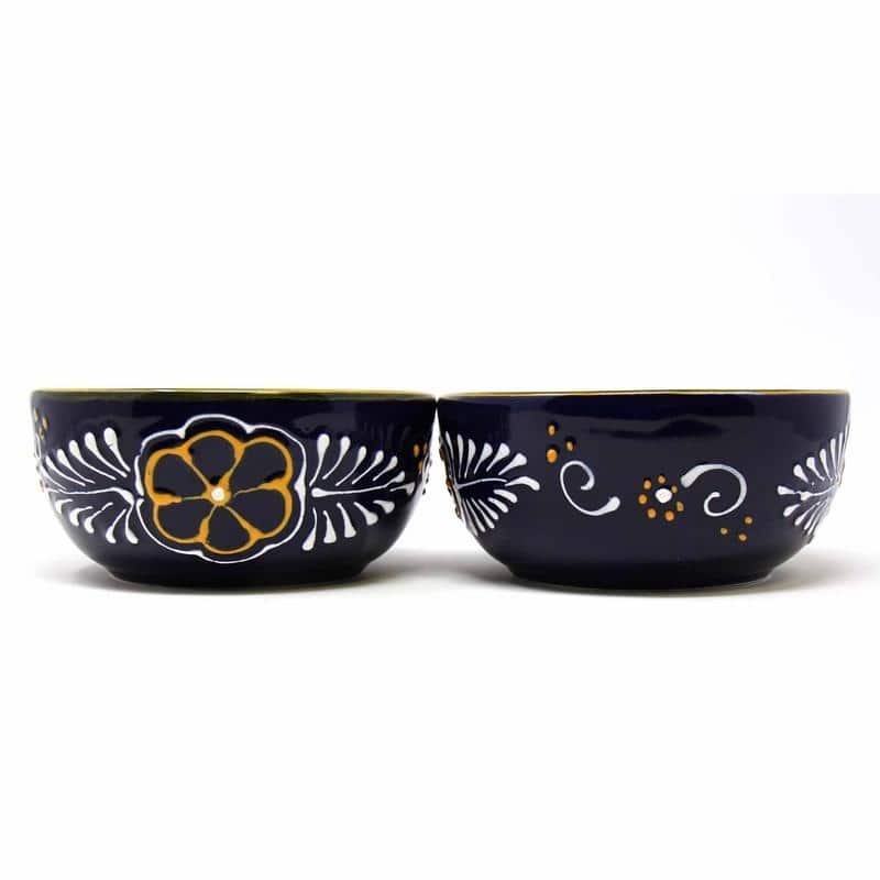 Handmade Pottery 5.5" Set of 2 Bowls, Blue
