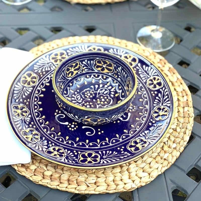 Handmade Pottery 5.5" Set of 2 Bowls, Blue