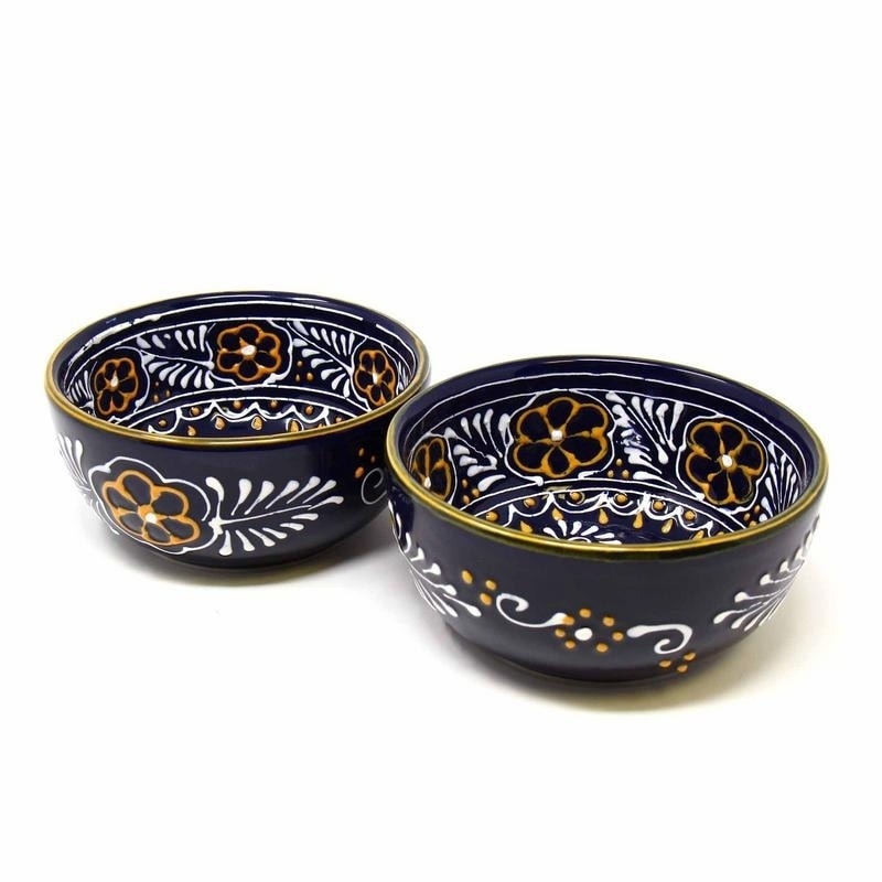 Ceramic Serving bowl Set - Textured design. Colorful nesting mixing bowls.