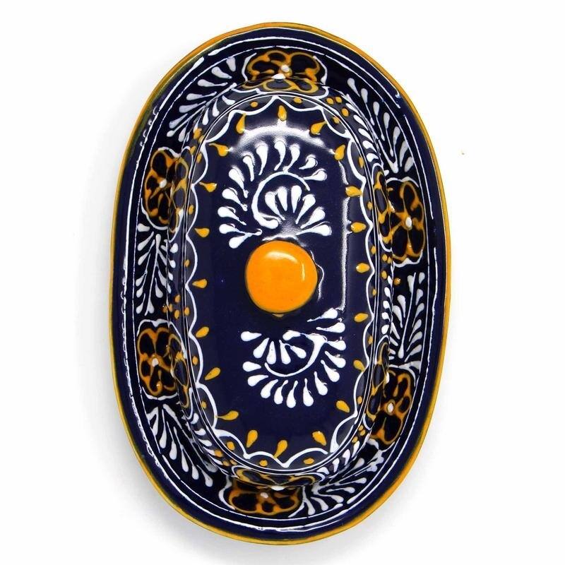 The Curated Nomad Somerset Handmade Blue Pottery Butter Dish