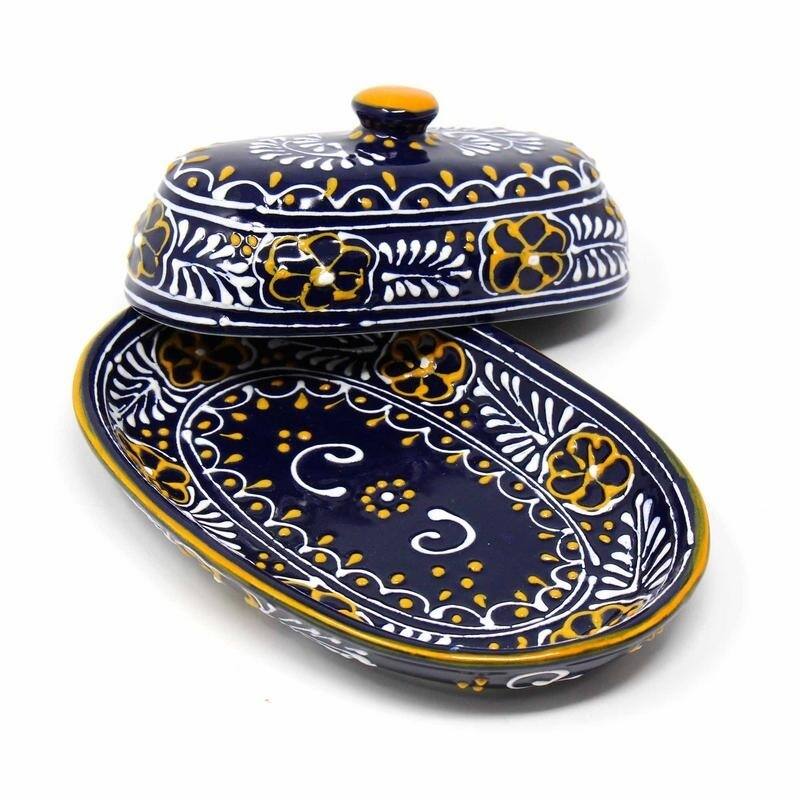 The Curated Nomad Somerset Handmade Blue Pottery Butter Dish