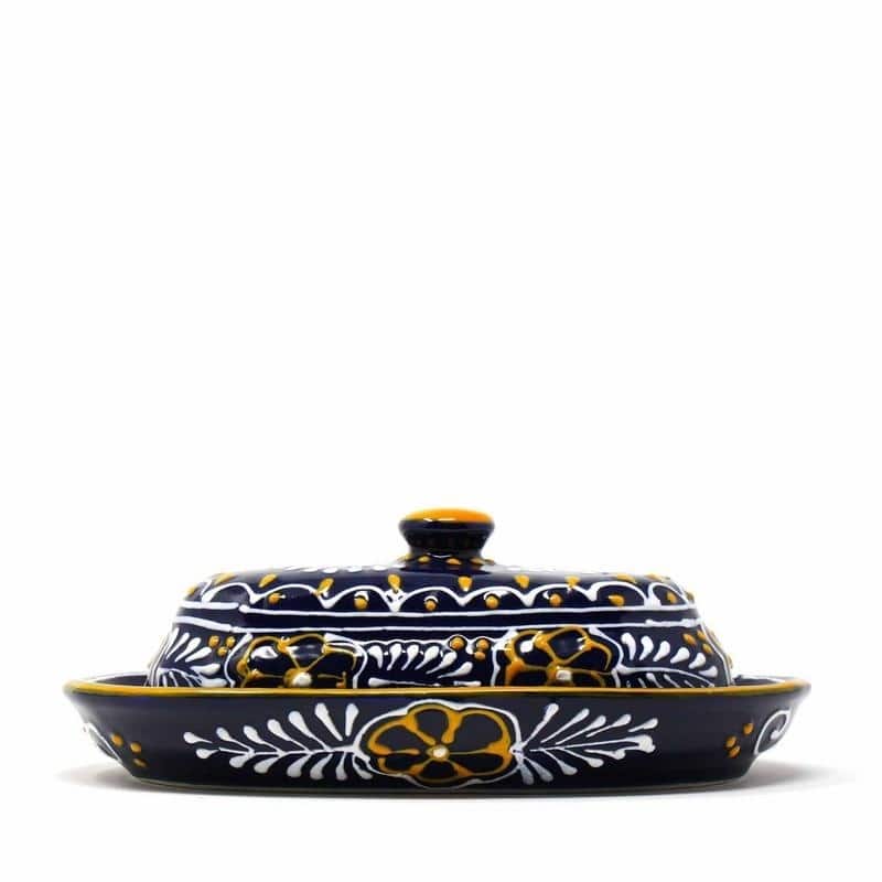 The Curated Nomad Somerset Handmade Blue Pottery Butter Dish