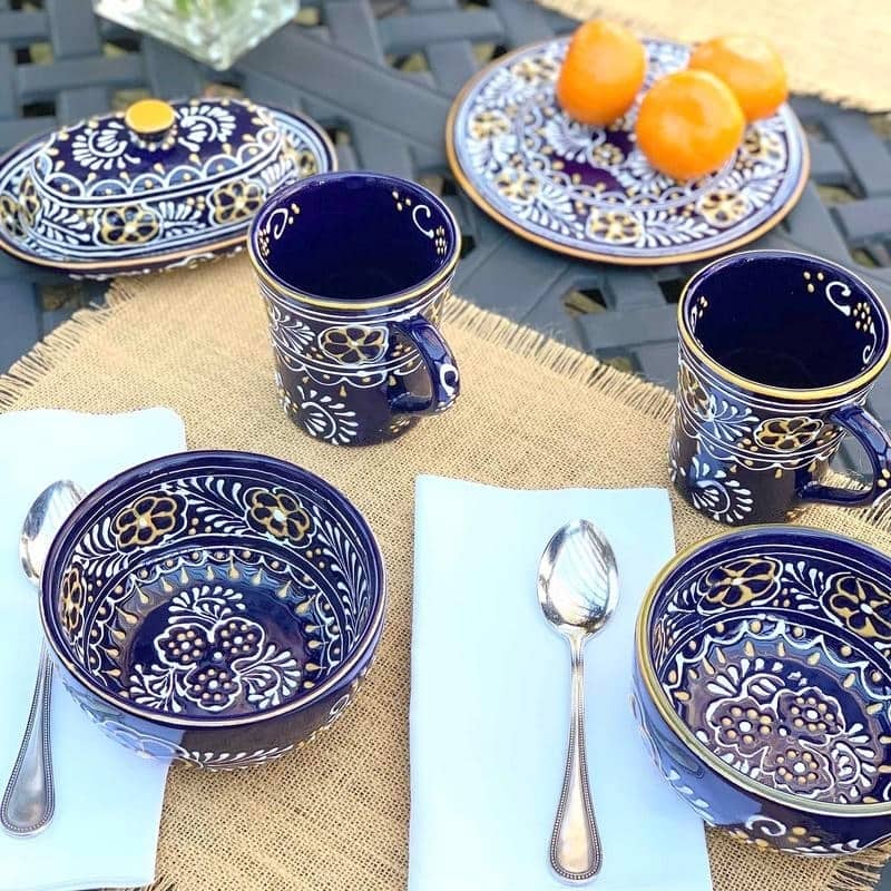 The Curated Nomad Somerset Handmade Blue Pottery Butter Dish