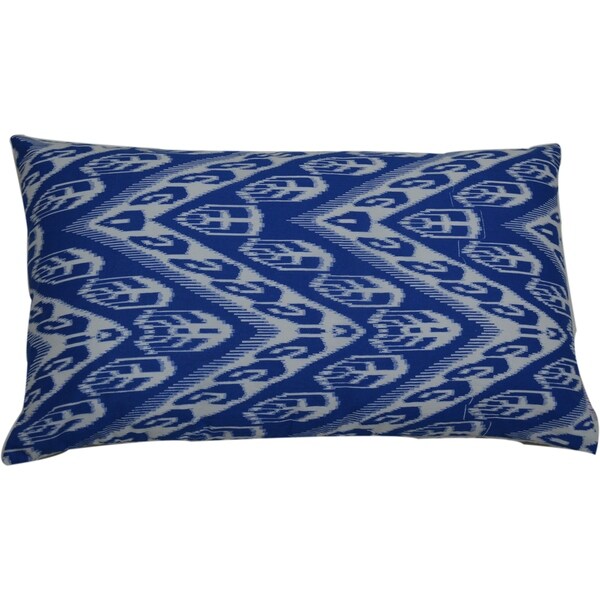 Divine Home Indigo Chevron Lumbar Throw Pillow