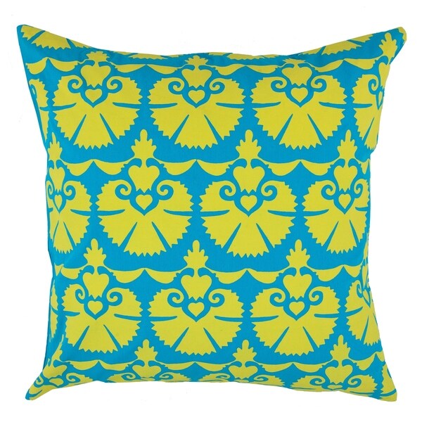 Divine Home Blue and Lime Fan Throw Pillow