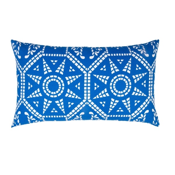 Divine Home Blue Mosaic Lumbar Throw Pillow