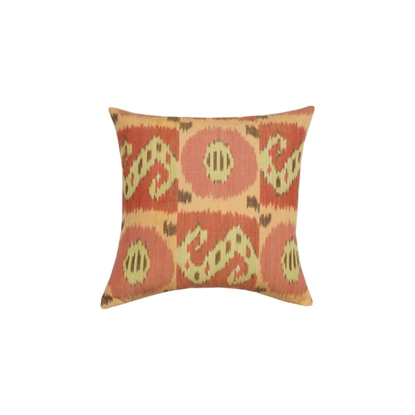 Divine Home Warm Sedona Ikat Throw Pillow