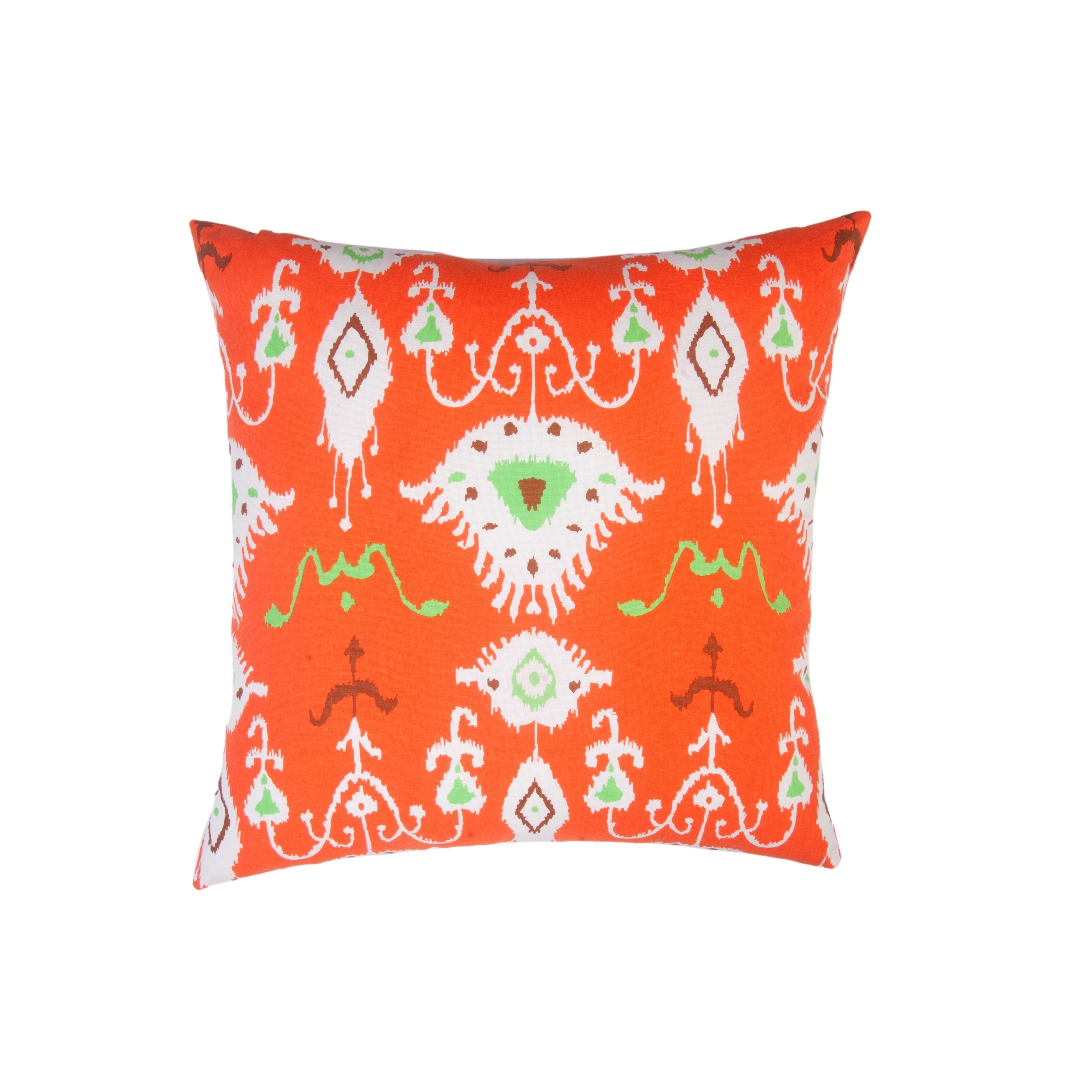 Shop Divine Home Orange Tribal Ikat Throw Pillow Overstock 28010881