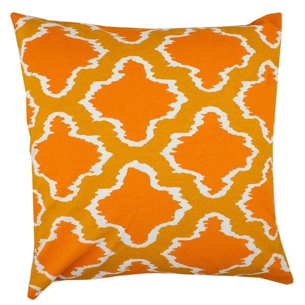 Divine Home Orange Ikat Throw Pillow