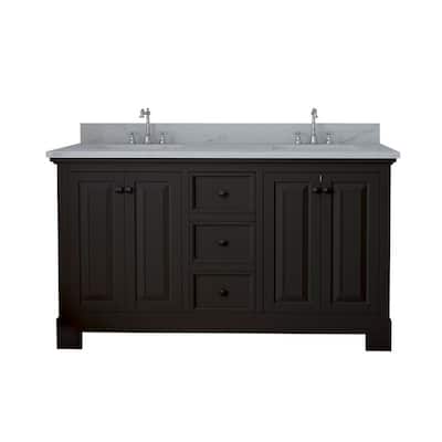 Harrisburg 60 in Double Bathroom Vanity with Mirror