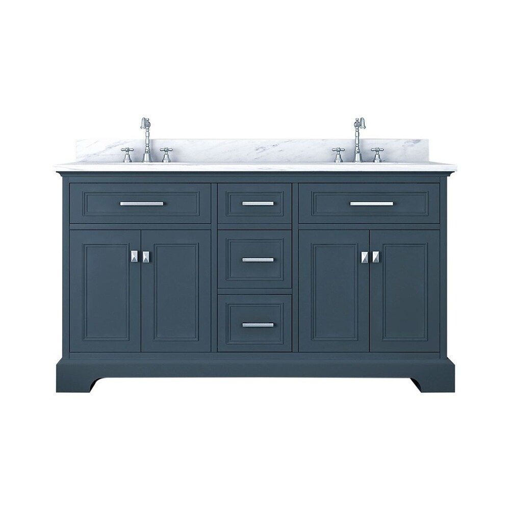 Shop Furnishmore Pittsburgh 61 Inch Double Bathroom Vanity Overstock 28010992