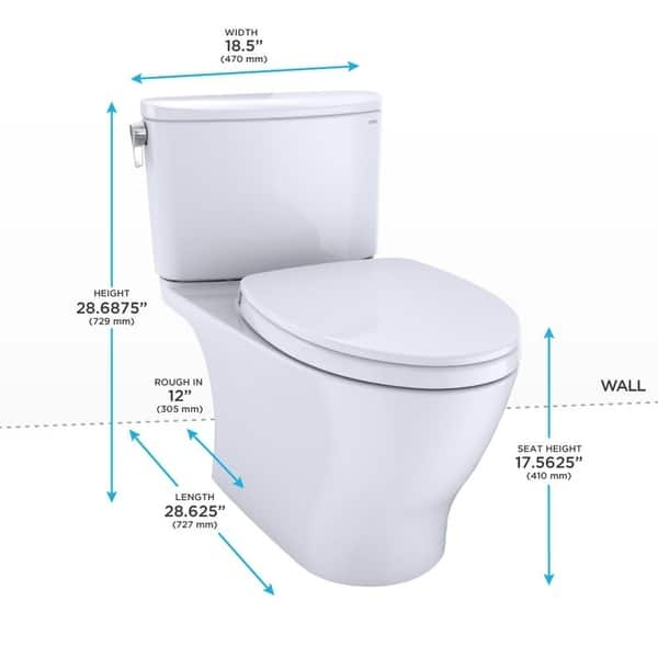 TOTO Nexus 2-Piece Elongated 1.28 GPFToilet w/ SS124 SoftClose Seat ...