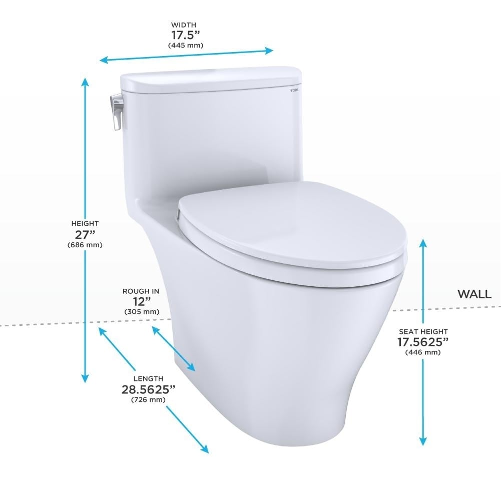 TOTO Nexus 1G 1-Piece Elongated 1.0 GPFToilet w/ SS124 SoftClose
