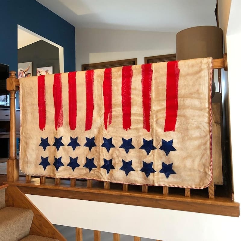Denali Old Glory/Atlantic Blue Microplush Blanket