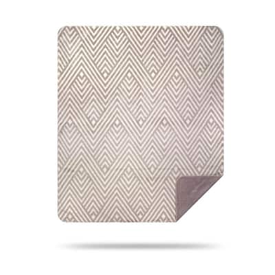 Denali Zig Zags/Light Grey Microplush Blanket