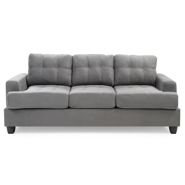 Shop LYKE Home Grey Microsuede Sofa Free Shipping Today