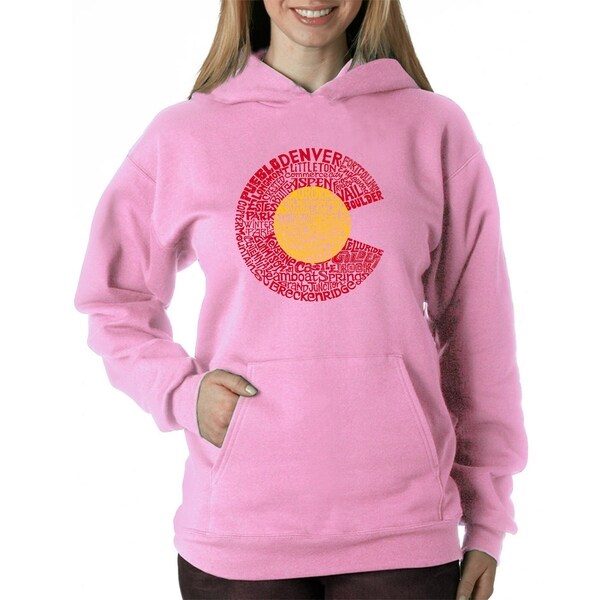 Women's Word Art Hooded Sweatshirt -Colorado - LA Pop Art