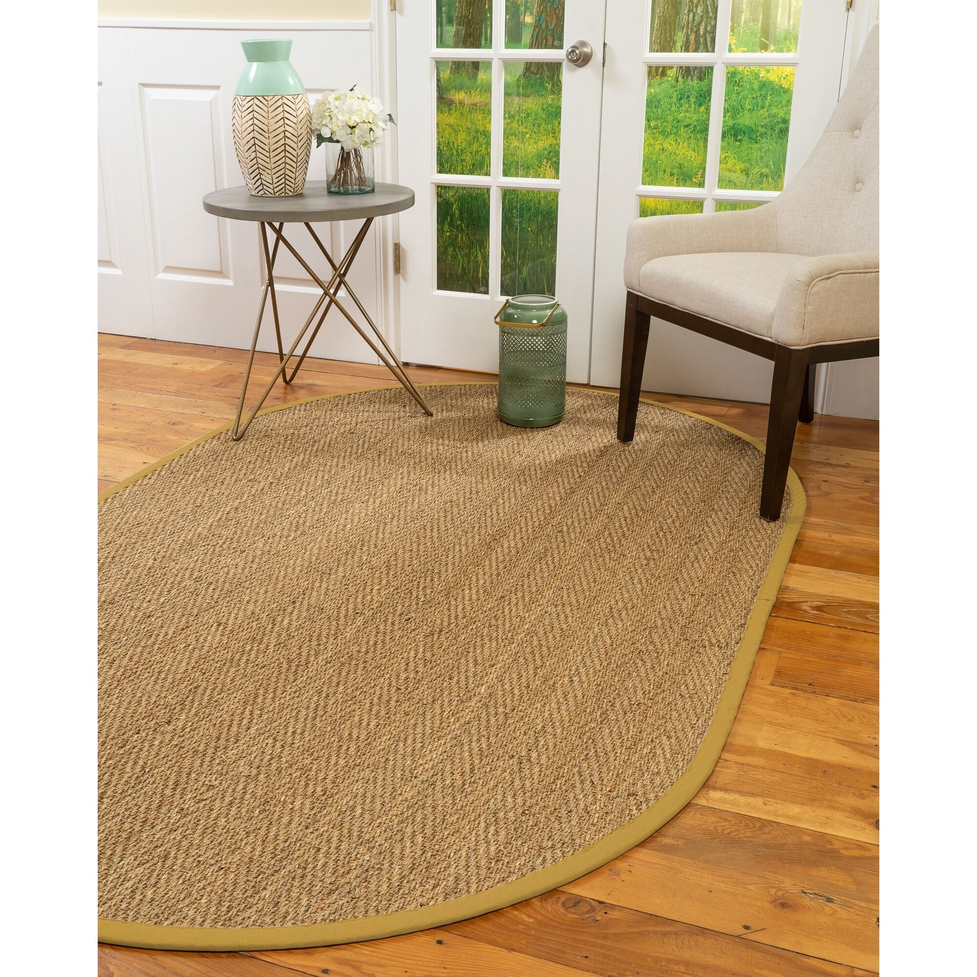 Shop Natural Area Rugs 100 Natural Fiber Handmade Beach 6 Octagon Beige Seagrass Rug Tan Border 6 X 6 Octagon Overstock 28014991