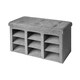 Porch & Den Dustin Grey 9-Bin Tufted Entryway Shoe Storage Bench - Thumbnail 2