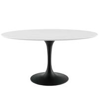 Lippa 60" Oval Dining Table - Black White - N/A