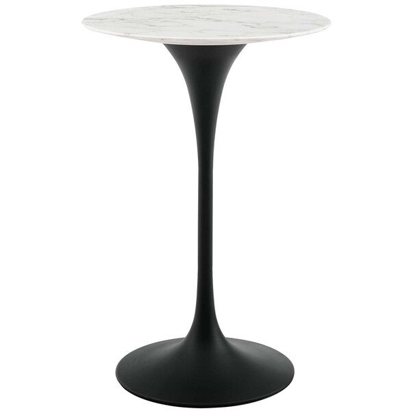 Lippa 28" Round Artificial Marble Bar Table - N/A
