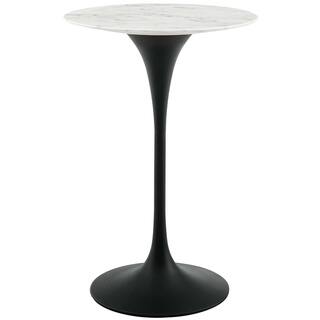 Lippa 28" Round Artificial Marble Bar Table - N/A