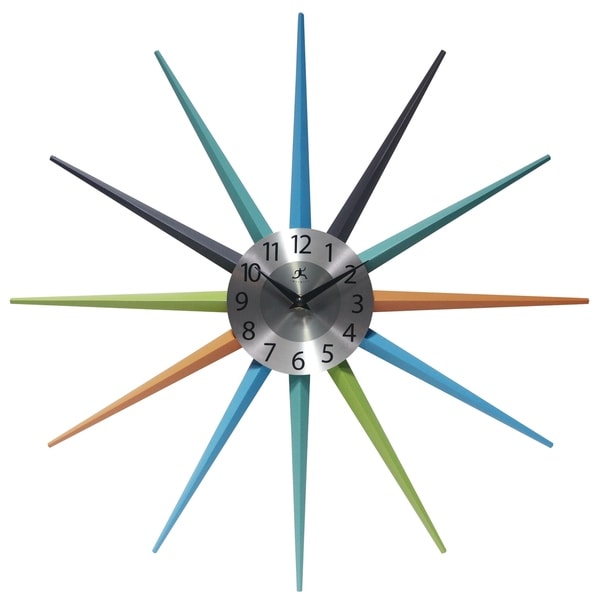 Stellar Mid-Century Modern Multicolor Starburst Unique Wall Clock. Opens flyout.