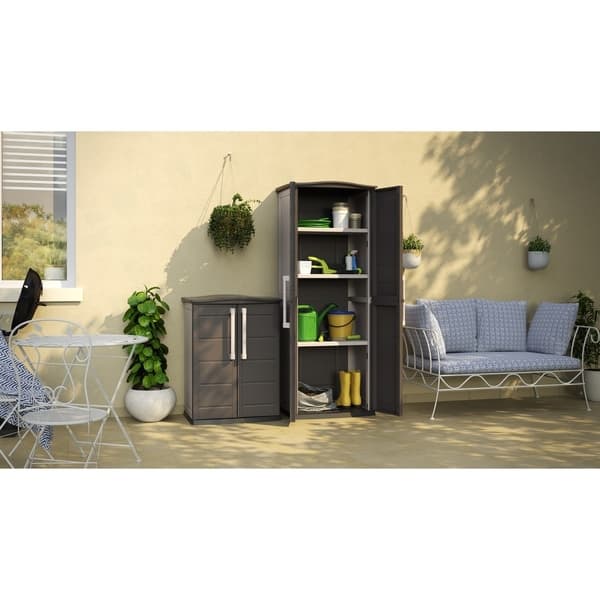 Shop Keter Boston Tall Storage Utility Cabinet Overstock 28020386