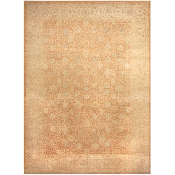 Handmade One-of-a-Kind Vegetable Dye Oushak Wool Rug (Afghanistan) - 10'1 x 13'8