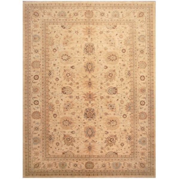 Handmade One-of-a-Kind Vegetable Dye Oushak Wool Rug (Afghanistan) - 10' x 13'2