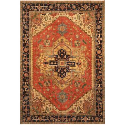 Handmade One-of-a-Kind Vegetable Dye Serapi Wool Rug (India) - 10' x 14'4