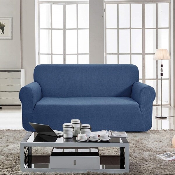 Enova Home Jacquard Polyester Spandex Fabric Box Cushion Loveseat Slipcovers