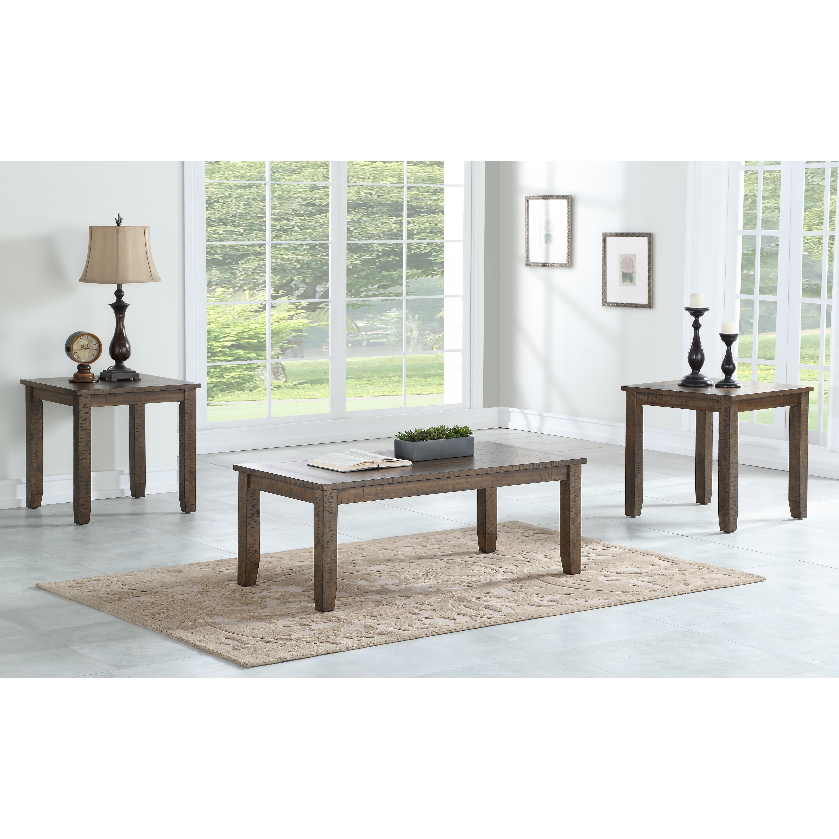 Sebastian 3 Piece Coffee Table Set Walnut Sebastian 3 Piece Coffee Table Set Walnut