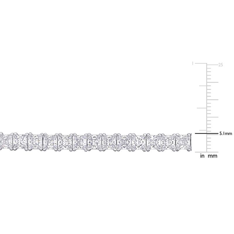 Miadora Sterling Silver 27ct TGW Square-Cut Cubic Zirconia Tennis Bracelet