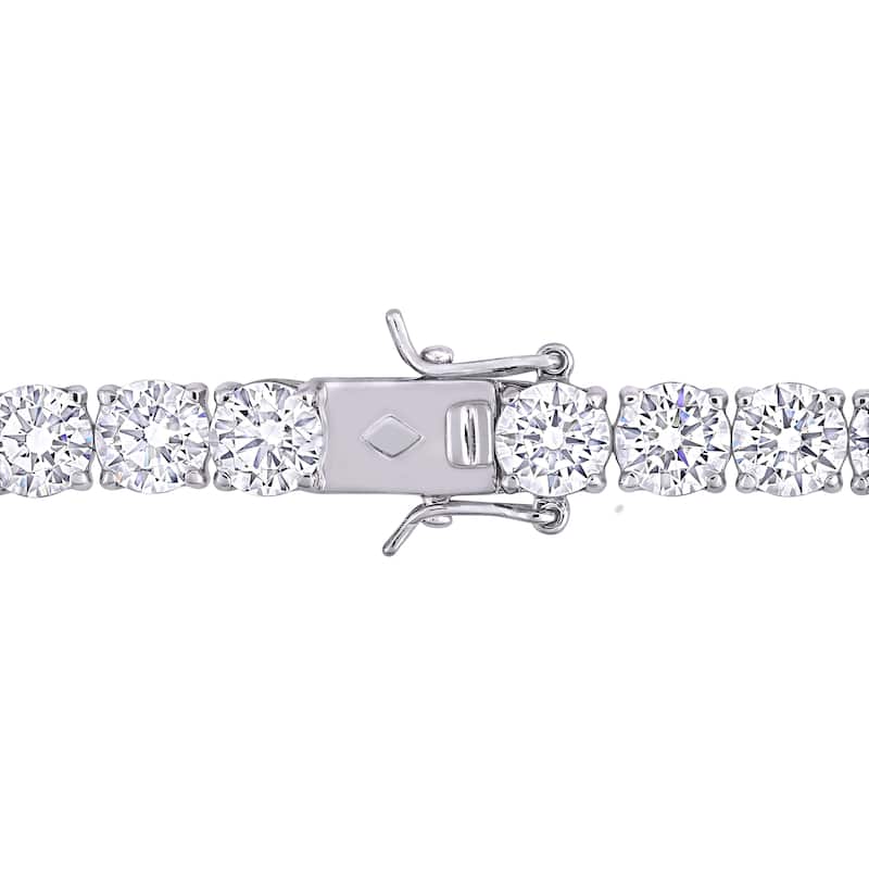 Miadora Sterling Silver 40ct TGW Round-Cut Cubic Zirconia Tennis Bracelet
