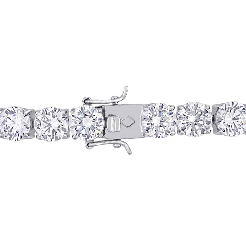 Miadora Sterling Silver 72 3/8ct TGW Round-Cut Cubic Zirconia Tennis Bracelet