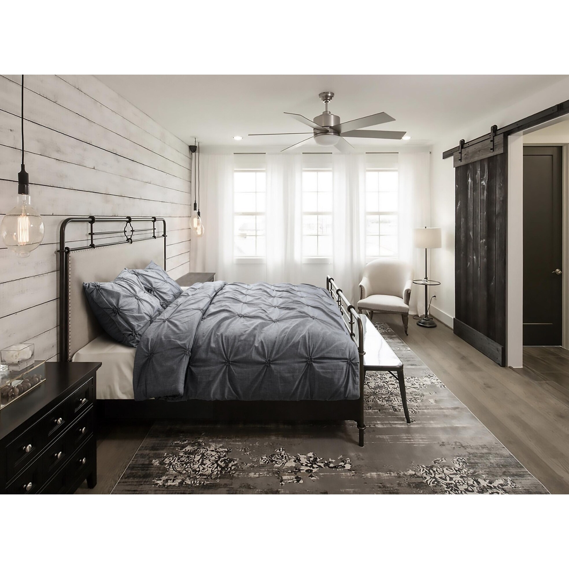 8 Piece Pinch Pleat Pintuck Ruffling Comforter Set Ivory Cal King Soft Touch