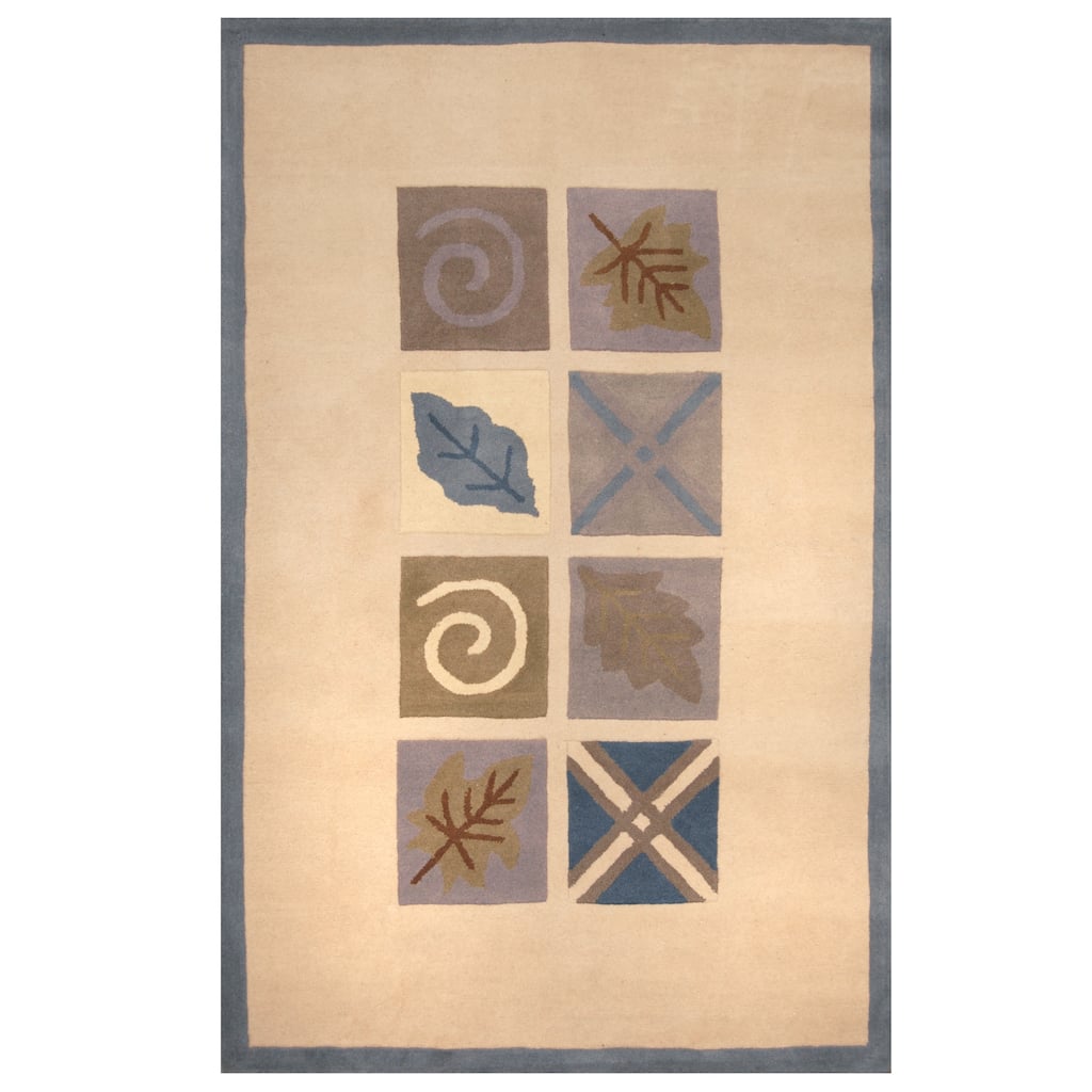 HERAT ORIENTAL Handmade Tibetan Panel Design Wool Rug - 5' x 7'8