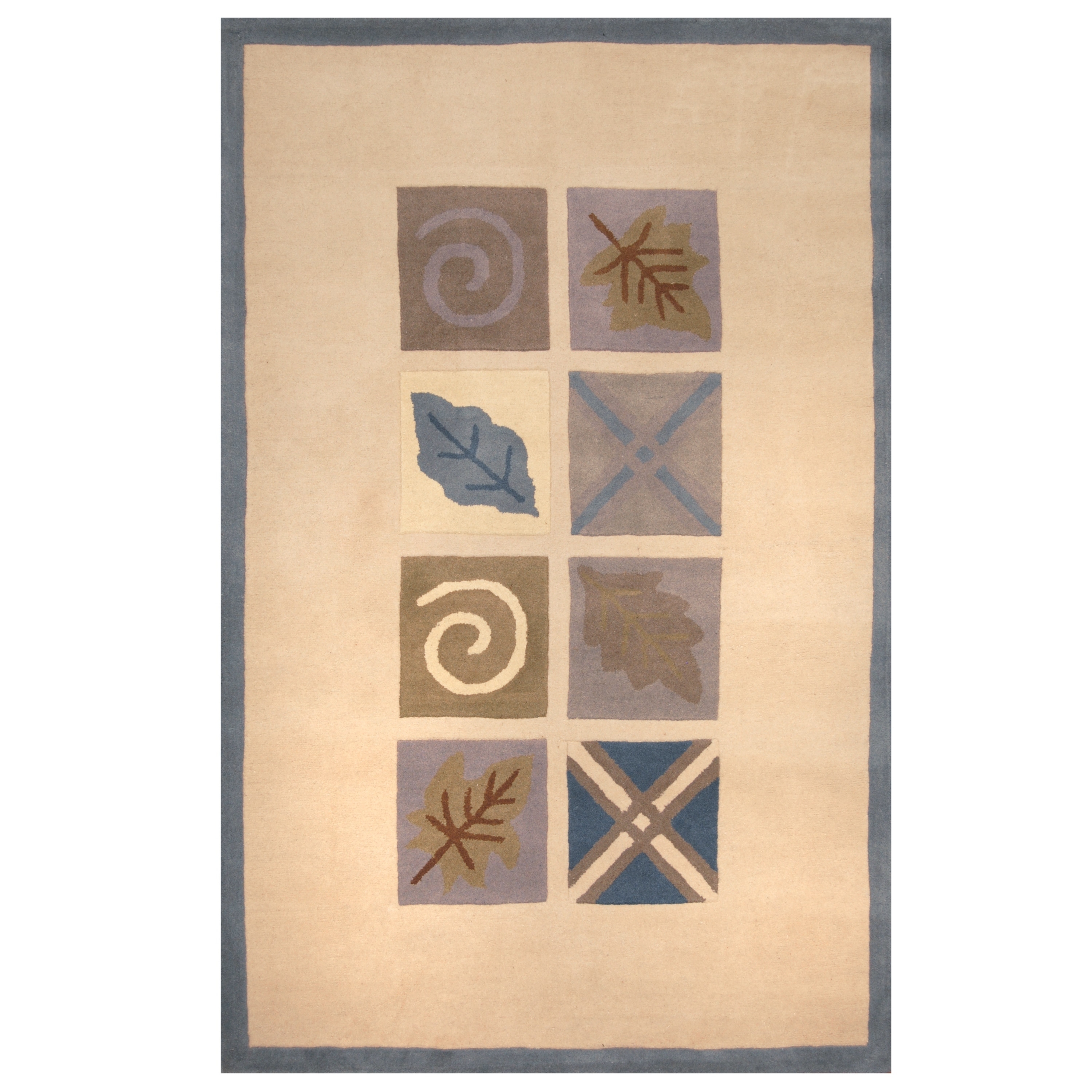 HERAT ORIENTAL Handmade Tibetan Panel Design Wool Rug - 5' x 7'8
