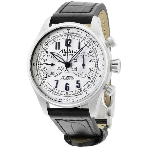 Alpina Men's AL-860SCP4S6 'Startimer Pilot' Chronograph Black Leather Watch