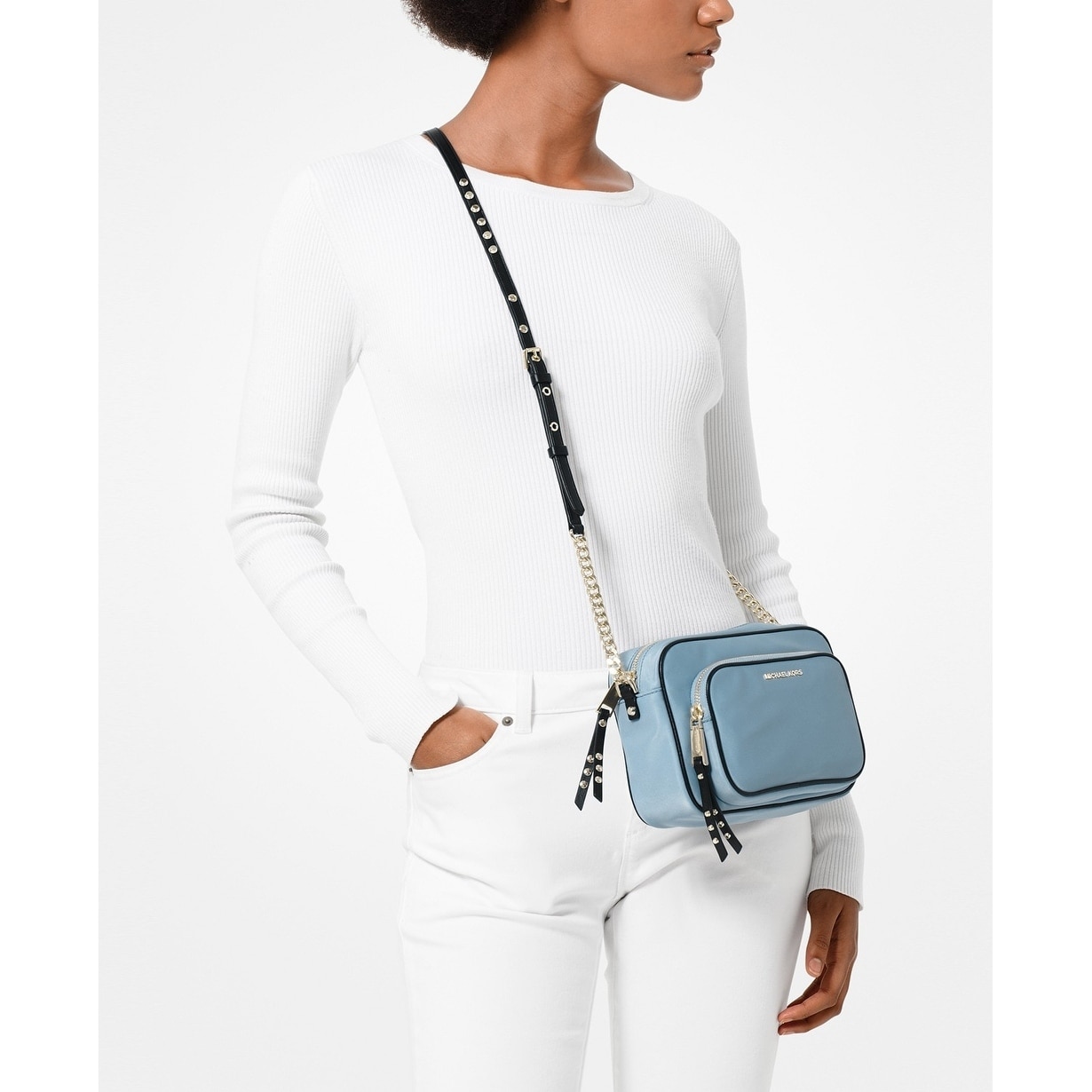 michael michael kors leila flap messenger nylon crossbody