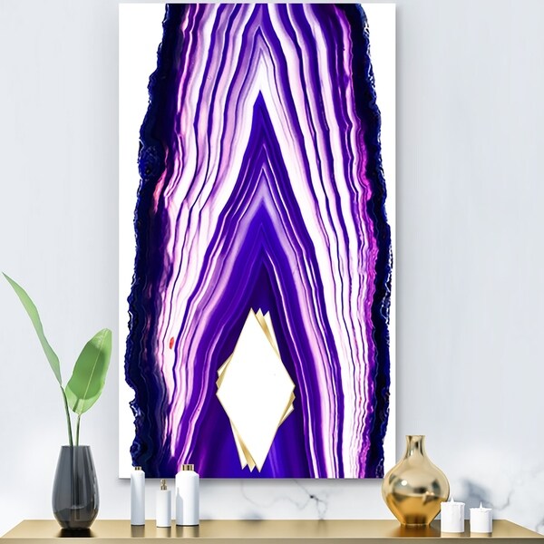 Designart 'Geode 4' Modern Mirror - Wall Mirror - Purple