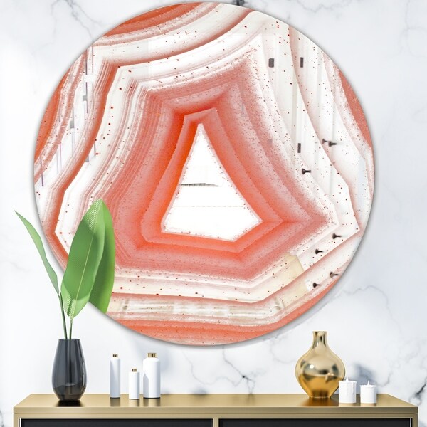 Designart 'Geode 2' Modern Mirror - Oval or Round Wall Mirror - White