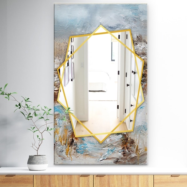 Designart 'Winter Seasonwith Trees' Traditional Mirror - Frameless Wall Mirror - White