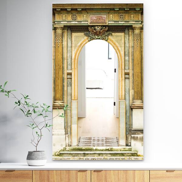Shop Porch Den Old Wooden Paris Door Brown Paris Print Mirror